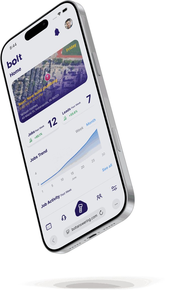 Bolt weekly schedule with booked jobs